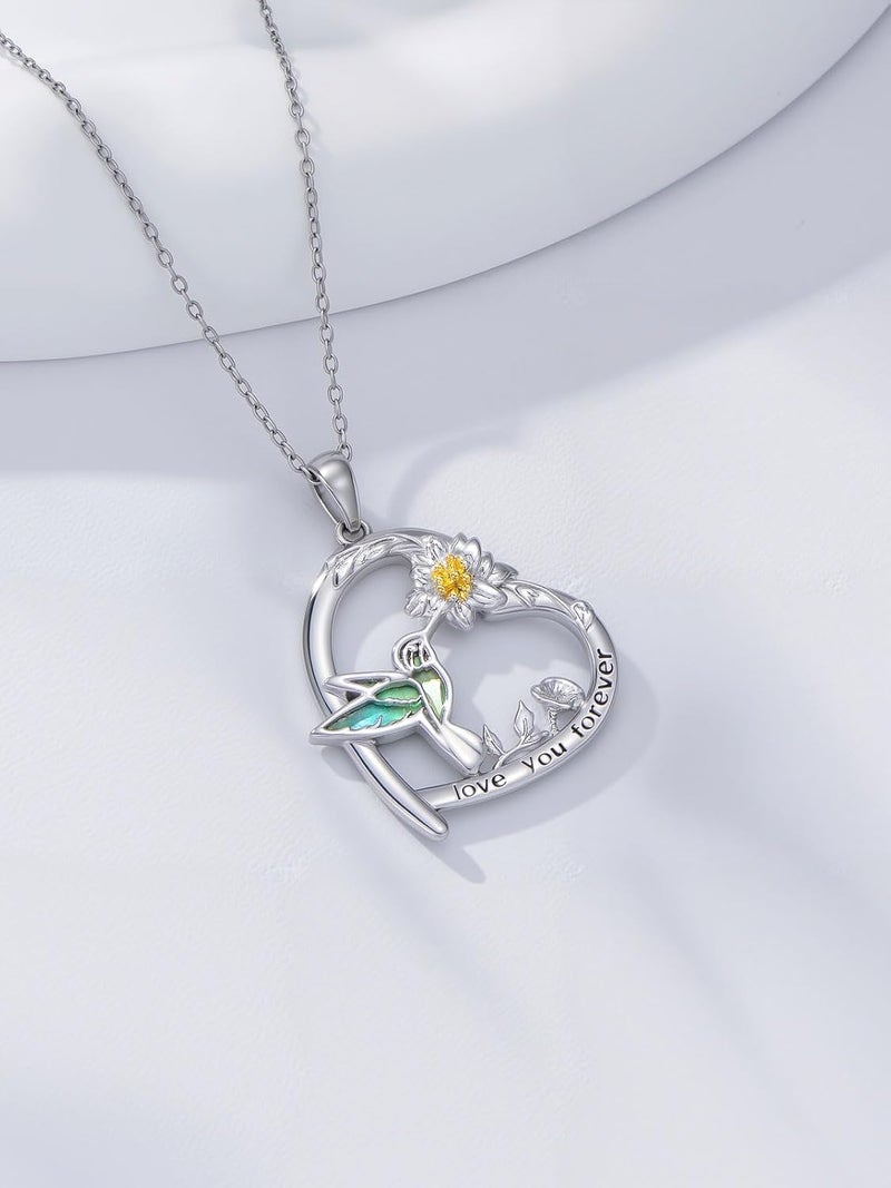 Cargari Store Dragonfly/Butterfly/Elephant/Hummingbird/Axolotl/Horse/Panda/Bee necklace for Women 925 Sterling Silver Heart Pendant Necklace Animal Jewelry Gifts for Women - Image 3